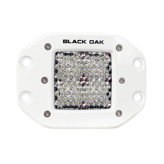 Black Oak 2" Marine Flush Mount LED Pod Light - Diffused Optics - White Housing - Pro Series 3.0 [2DM-FPOD10CR] - Twin Screws Marine Service