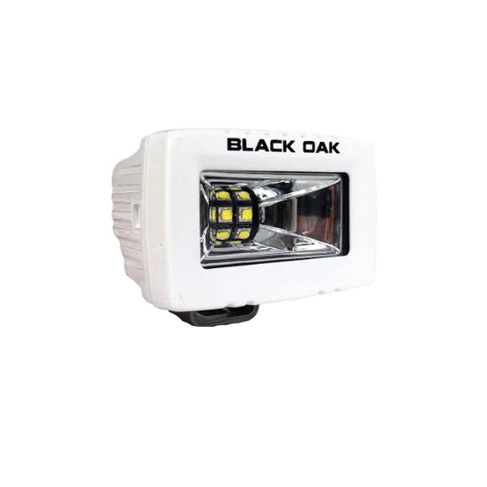 Black Oak 2" Marine Spreader Light - Scene Optics - White Housing - Pro Series 3.0 [2-MS-S] - Twin Screws Marine Service