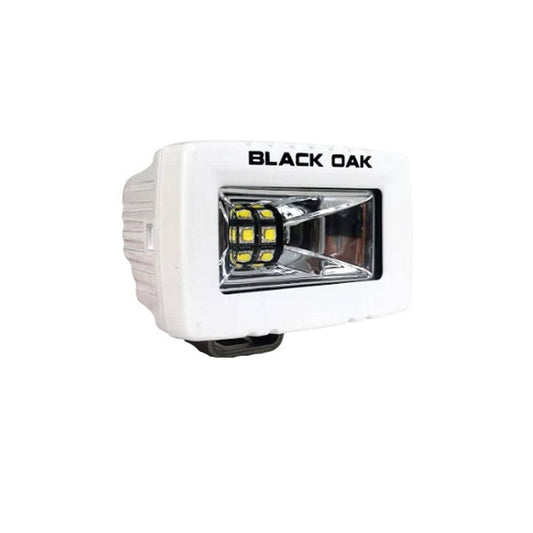 Black Oak 2" Marine Spreader Light - Scene Optics - White Housing - Pro Series 3.0 [2-MS-S] - Twin Screws Marine Service