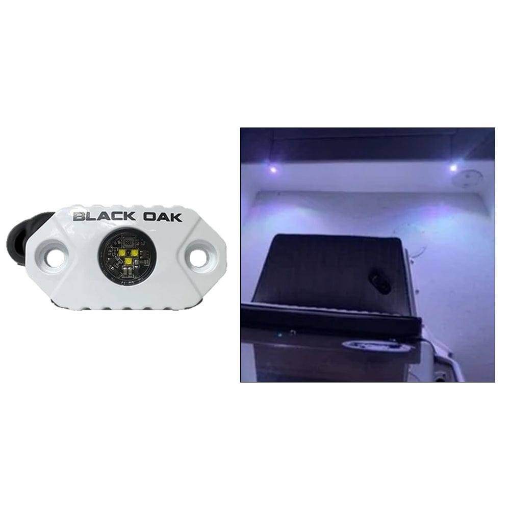 Black Oak Rock Accent Light - White LEDs - White Housing [MAL-W] - Twin Screws Marine Service