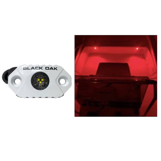 Black Oak Rock Accent Light - Red LEDs - White Housing [MAL-R] - Twin Screws Marine Service