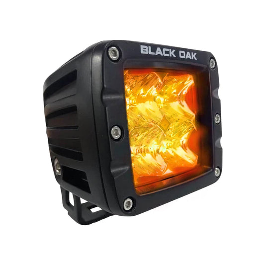 Black Oak 2" Amber LED Pod Light - Flood Optics - Black Housing - Pro Series 3.0 [2A-POD30S] - Twin Screws Marine Service