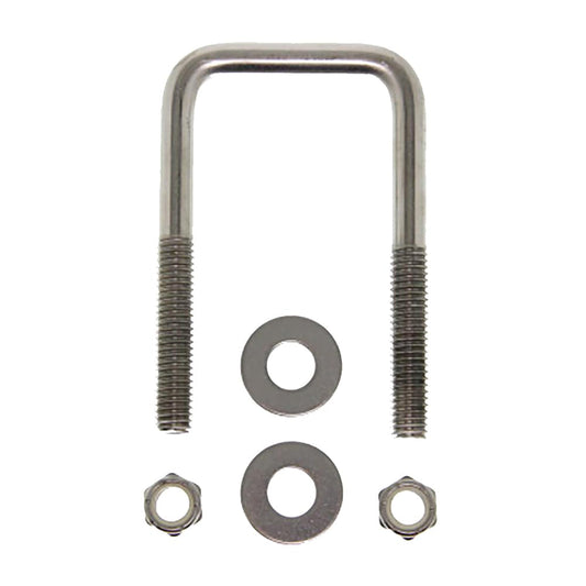 C.E. Smith Zinc U-Bolt 7/16"-14 X 3-1/8" X 3" w/Washers  Nuts - Square [15252A] - Twin Screws Marine Service