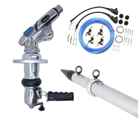 Tigress XD Crank Top Mount System - 18 - Silver Outriggers Pro Series Double Rigging Kit [88825-2] - Twin Screws Marine Service
