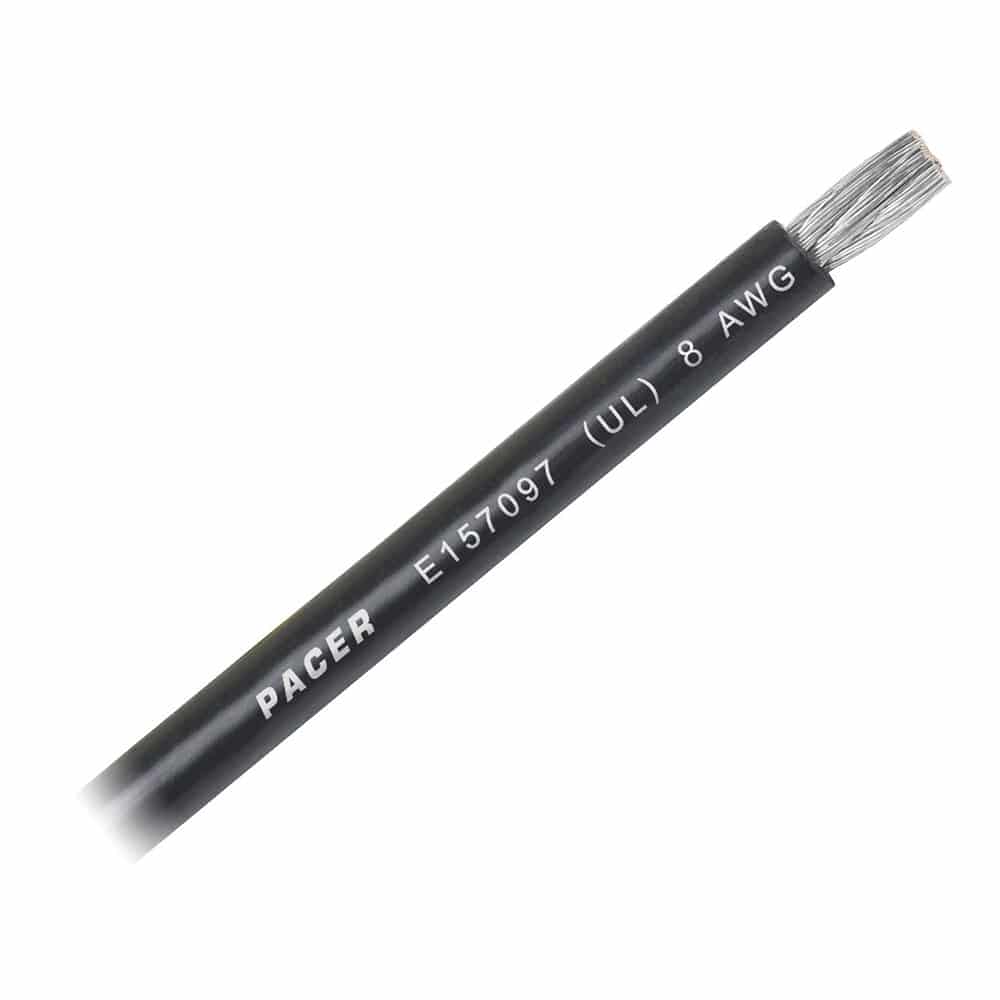 Pacer Black 8 AWG Battery Cable - Sold By The Foot [WUL8BK-FT] - Twin Screws Marine Service