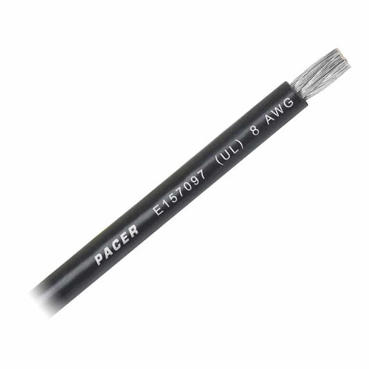 Pacer Black 8 AWG Battery Cable - Sold By The Foot [WUL8BK-FT] - Twin Screws Marine Service