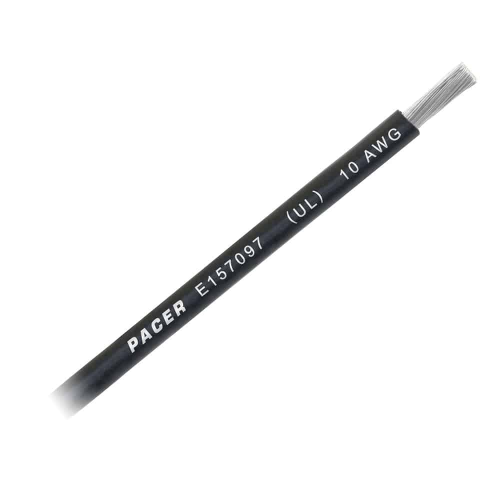 Pacer Black 10 AWG Battery Cable - Sold By The Foot [WUL10BK-FT] - Twin Screws Marine Service