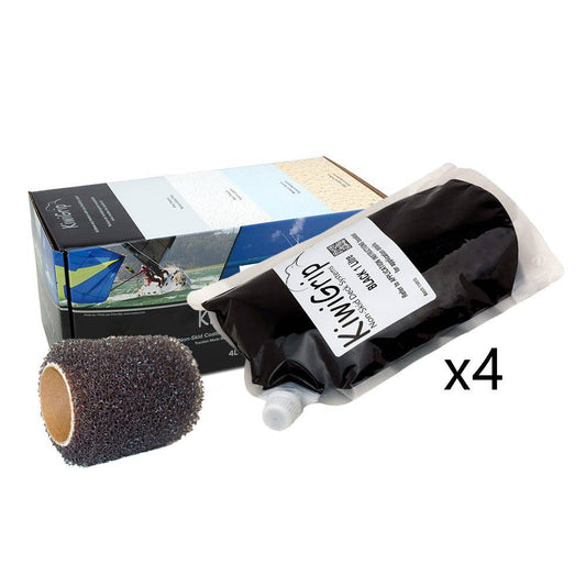 KiwiGrip 4 - 1 Liter Pouches - Black with 4" Roller [KG-4BK-PR] - Twin Screws Marine Service
