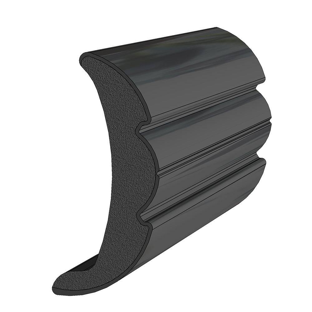 TACO Rigid Vinyl Flex-Core Rub Rail 2" x 7/8" - Black 60 [V21-9906BKA60D-1] - Twin Screws Marine Service