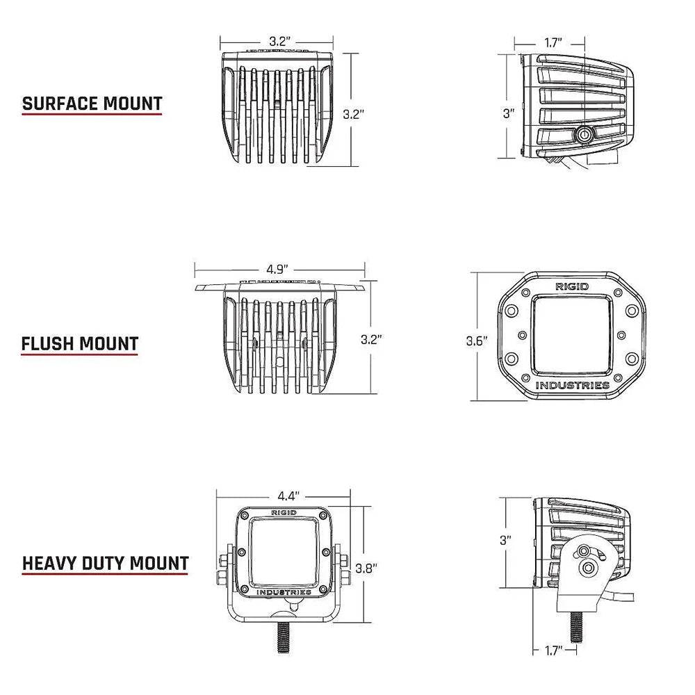 RIGID Industries D-Series PRO Flood Diffused Surface Mount Black Light - Pair [202513] - Twin Screws Marine Service