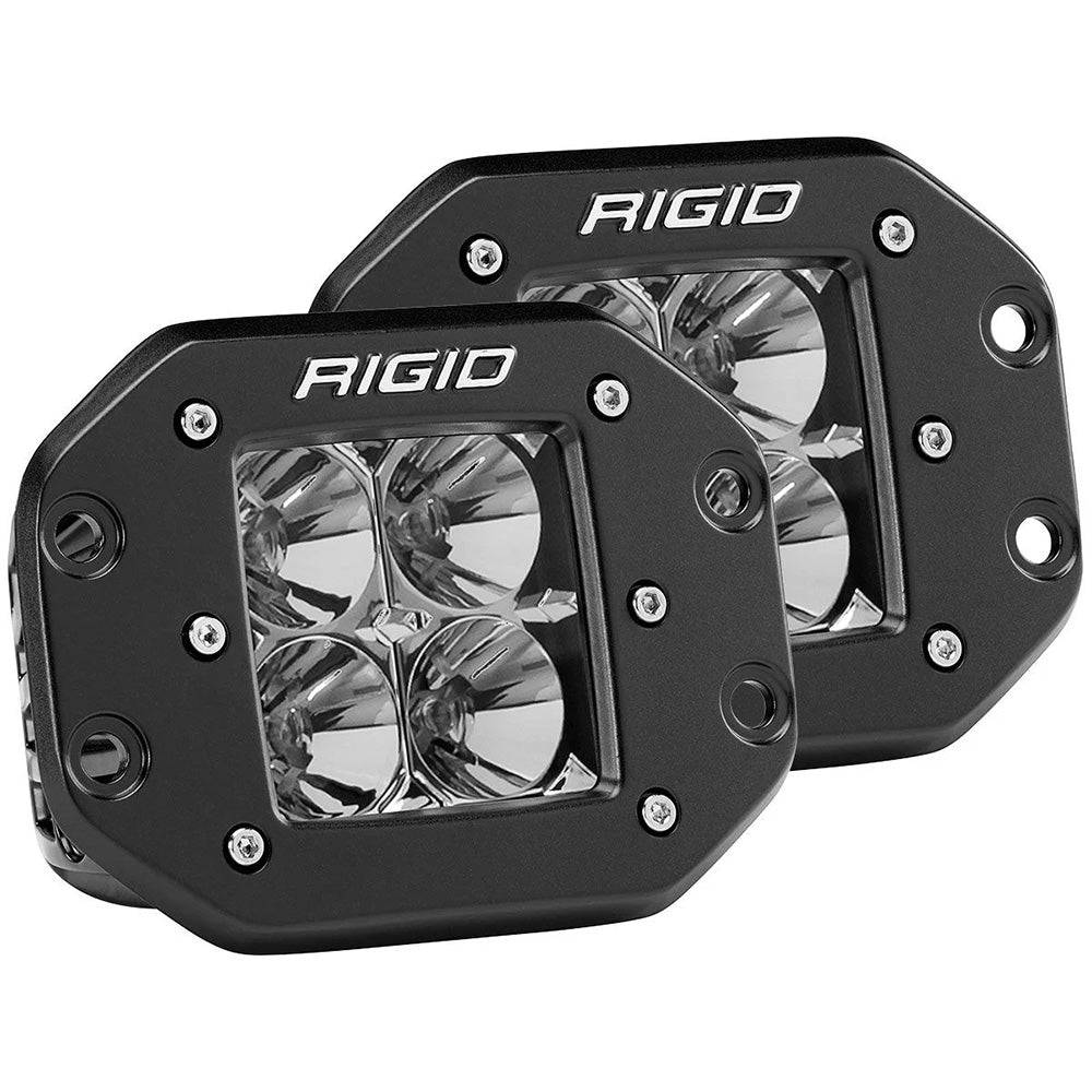 RIGID Industries D-Series PRO Flood Flush Mount Black Light - Pair [212113] - Twin Screws Marine Service