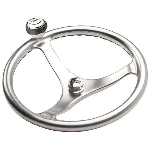 Edson Satin Finish Stainless Steel ComfortGrip 13" PowerWheel w/Knob  Nut [1710WB-13WB-KIT] - Twin Screws Marine Service