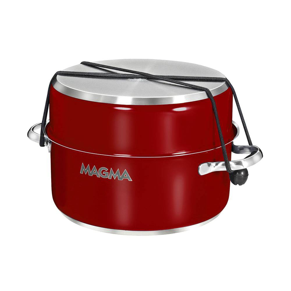Magma Nestable 10 Piece Induction Non-Stick Enamel Finish Cookware Set - Magma Red [A10-366-MR-2-IN] - Twin Screws Marine Service