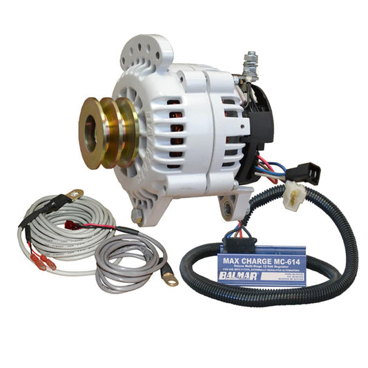 Balmar Alternator 120 AMP Kit 12V 3.15" Dual Foot Saddle Dual Vee Pulley Regulator  Temp Sensor [60-YP-MC-120-DV] - Twin Screws Marine Service