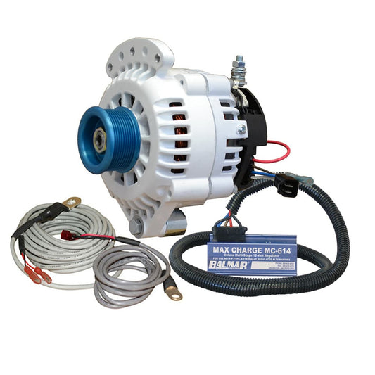 Balmar Alternator 100 AMP Kit 12V 1-2" Single Foot Spindle Mount J10 Pulley Regulator  Temp Sensor [621-VUP-MC-100-J10] - Twin Screws Marine Service