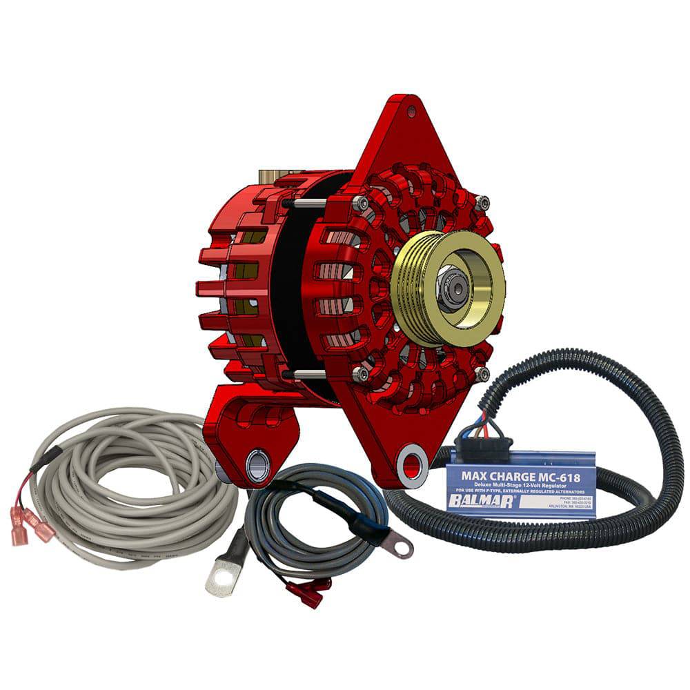 Balmar Alternator 170 AMP Kit 12V 4" Dual Foot Saddle K6 Pulley Regulator  Temp Sensor [XT-DF4-170-K6-KIT] - Twin Screws Marine Service