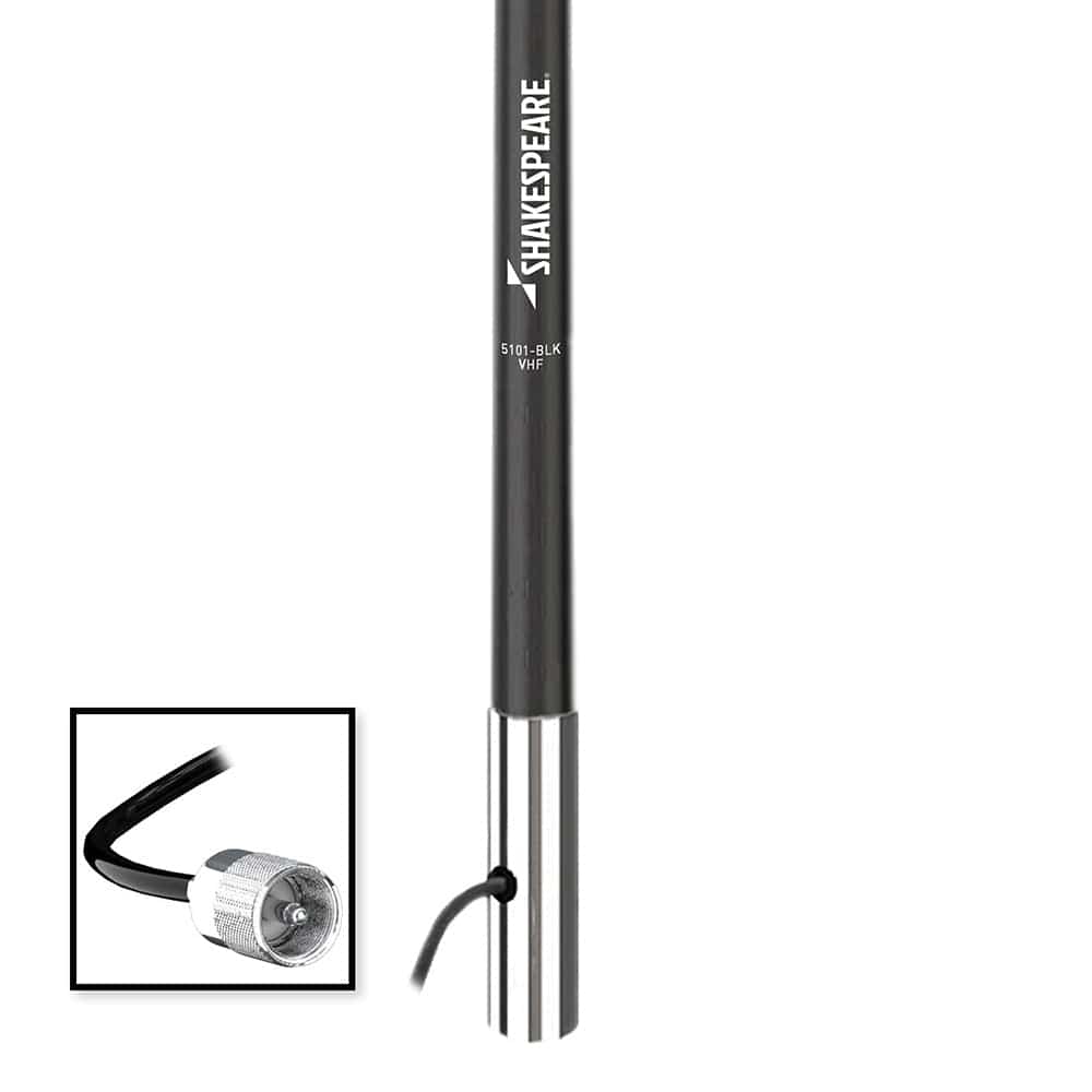 Shakespeare 5101 8 Classic VHF Antenna w/15' RG-58 Cable - Black [5101-BLK] - Twin Screws Marine Service