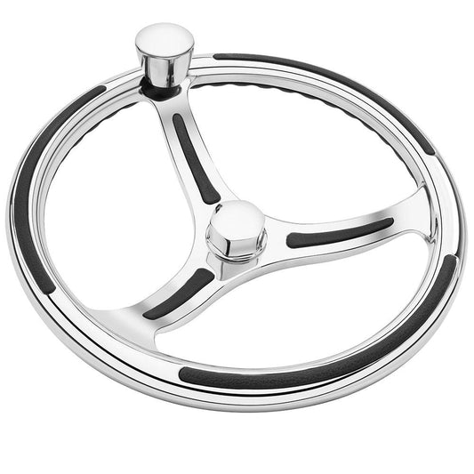 Schmitt Marine Primus Model 740 - 13.5" Wheel w/Knob  Finger Grip - 3/4" Tapered Shaft w/Faux Nut - 1/2"  3/4" Adapters [7401321FGK-R] - Twin Screws Marine Service