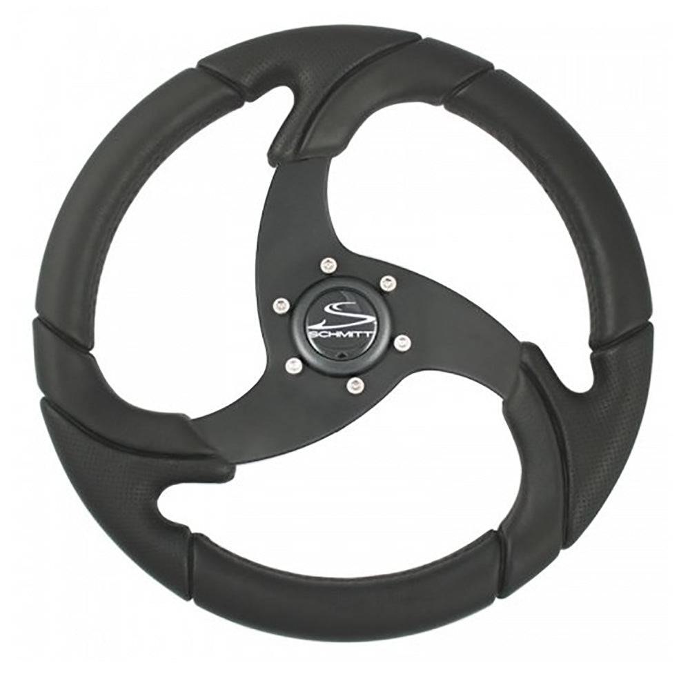 Schmitt Marine Folletto 14.2" Wheel - Black Polished Polyurethane - 3/4" Tapered Shaft w/Black Center Cap [PU026104-R] - Twin Screws Marine Service