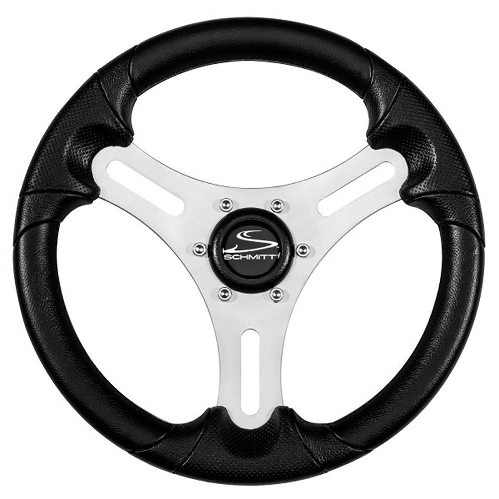 Schmitt Marine Torcello Lite 13" Wheel - Black Polyurethane Wheel w/Silver Spokes  Black Cap- 3/4" Tapered Shaft [PU063104-01R] - Twin Screws Marine Service