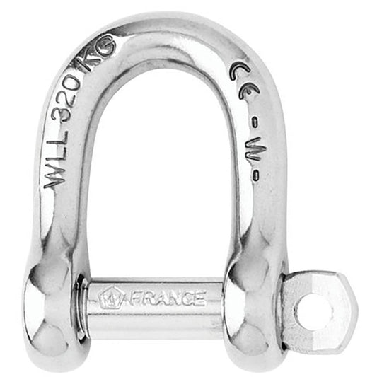 Wichard Self-Locking D Shackle - 12mm Diameter - 15/32" [01206] - Twin Screws Marine Service