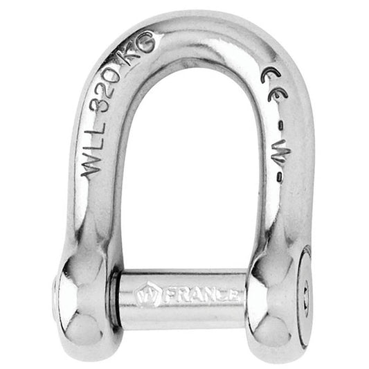 Wichard Self-Locking Allen Head Pin D Shackle - 6mm Diameter - 1/4" [01303] - Twin Screws Marine Service