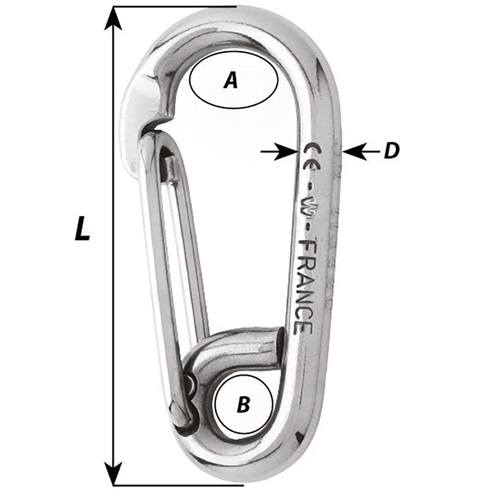 Wichard Symmetric Carbin Hook - 120mm Length - 15/32" [02317] - Twin Screws Marine Service