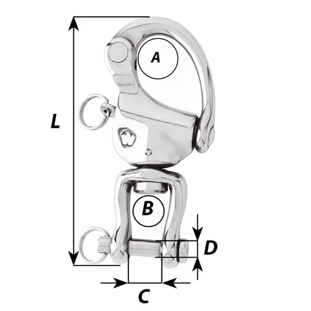 Wichard HR Snap Shackle With Clevis Pin Swivel - 120mm Length - 4-23/32" [02478] - Twin Screws Marine Service
