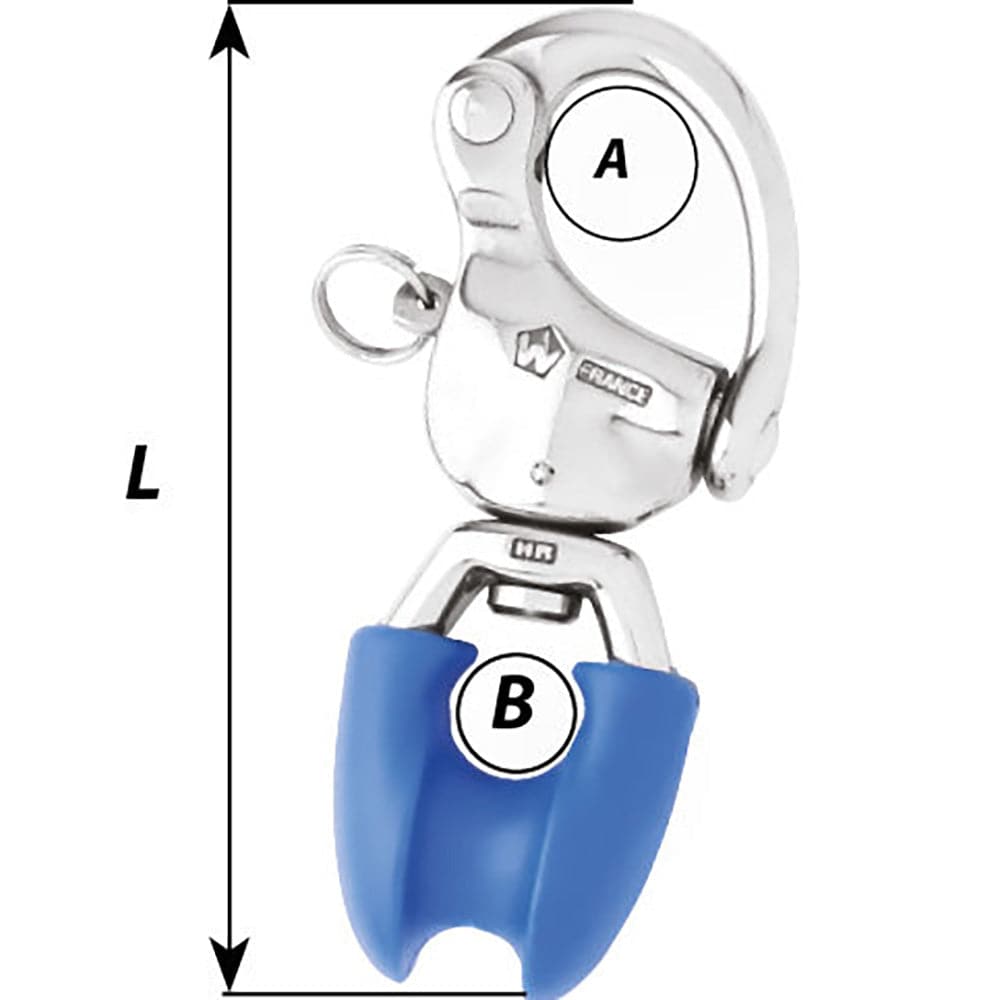 Wichard HR Snap Shackle With Thimble Eye - 110mm Length - 4-21/64" [02495] - Twin Screws Marine Service