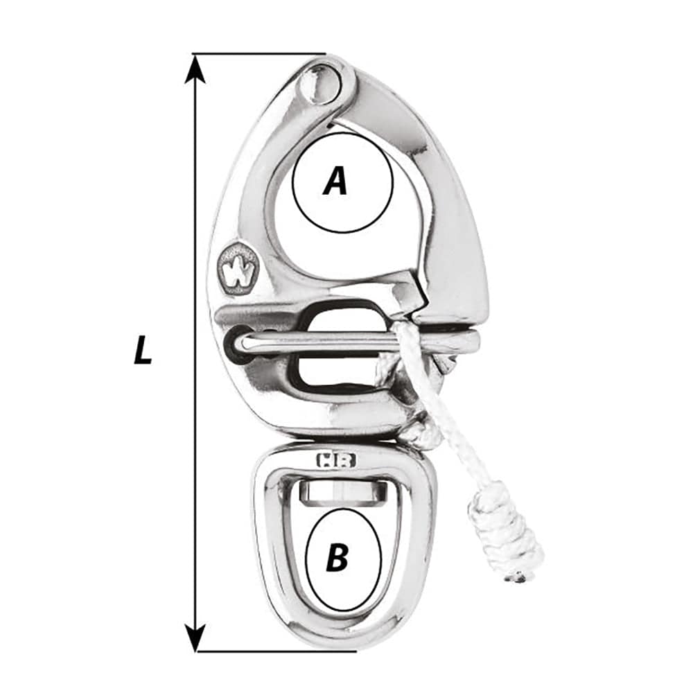 Wichard HR Quick Release Snap Shackle With Swivel Eye -150mm Length- 5-29/32" [02678] - Twin Screws Marine Service