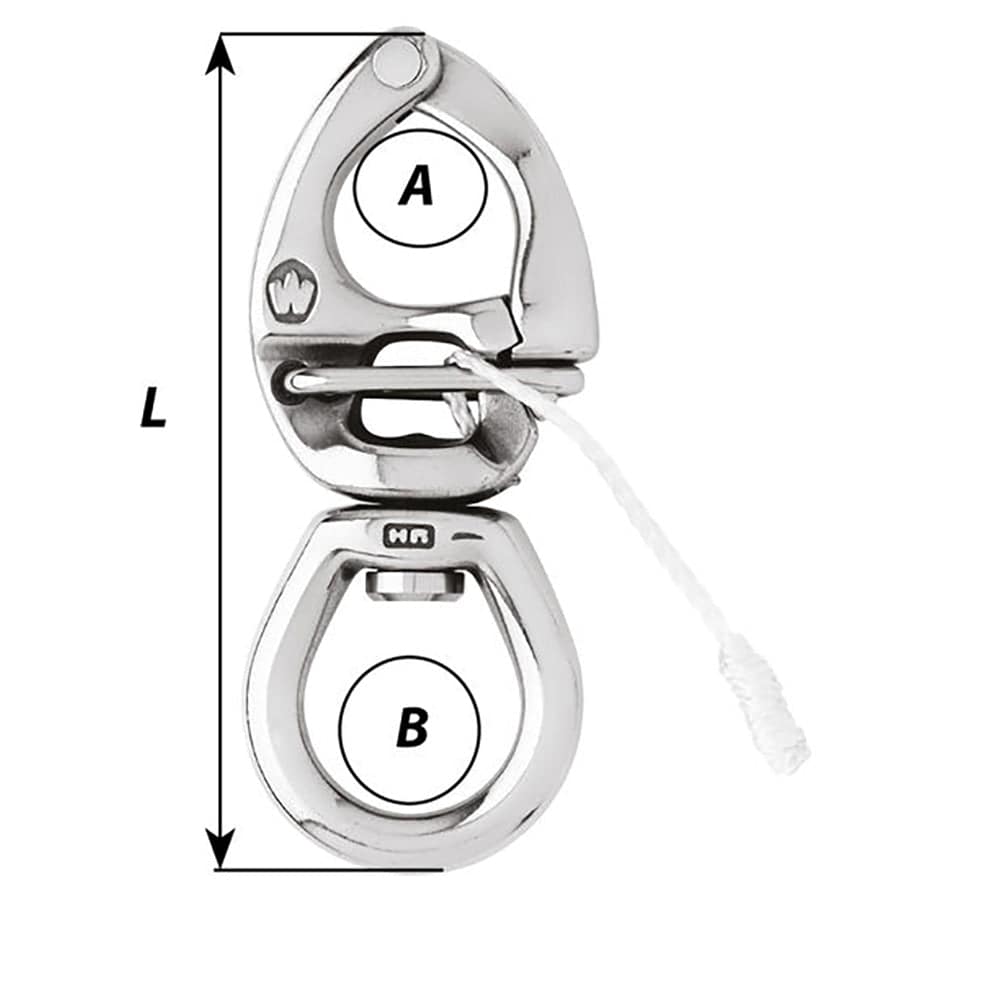Wichard HR Quick Release Snap Shackle With Large Bail -145mm Length - 5-45/64" [02777] - Twin Screws Marine Service
