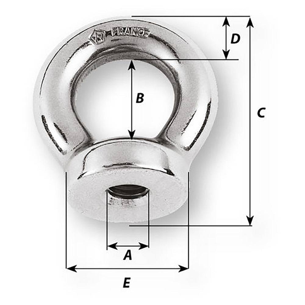 Wichard 6mm Eye Nut - 1/2" Diameter [06333] - Twin Screws Marine Service