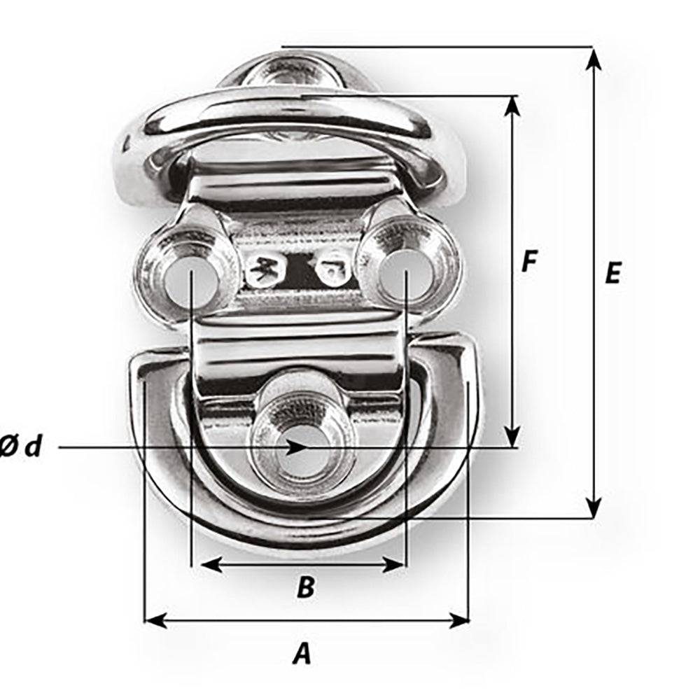 Wichard Double Folding Pad Eye - 8mm Diameter - 5/16" [06565] - Twin Screws Marine Service