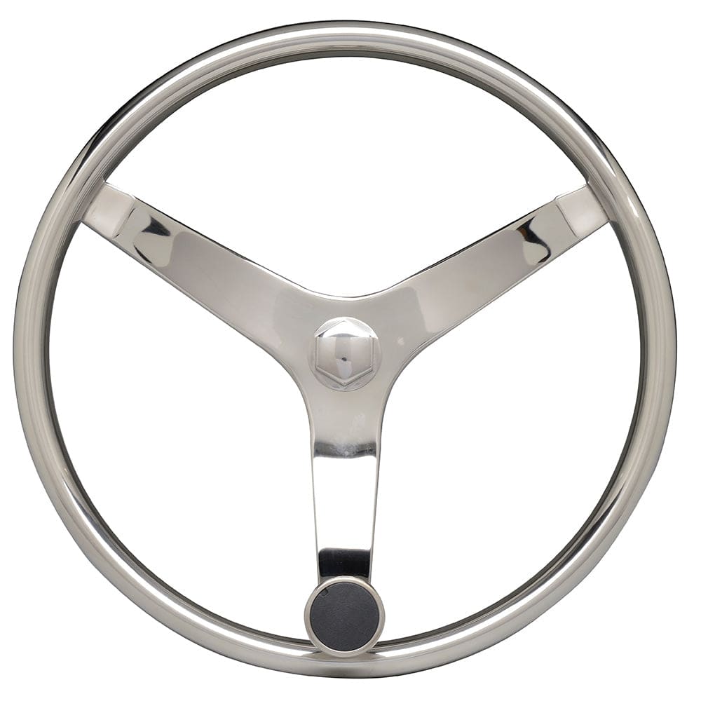Uflex - V46 - 13.5" Stainless Steel Steering Wheel w/Speed Knob - No Wheel Nut [V46] - Twin Screws Marine Service