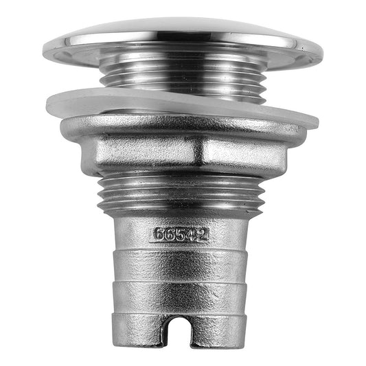 Attwood Stainless Steel Thru-Hull Short Straight Barbed - 1" Inner Diameter [66542-3] - Twin Screws Marine Service