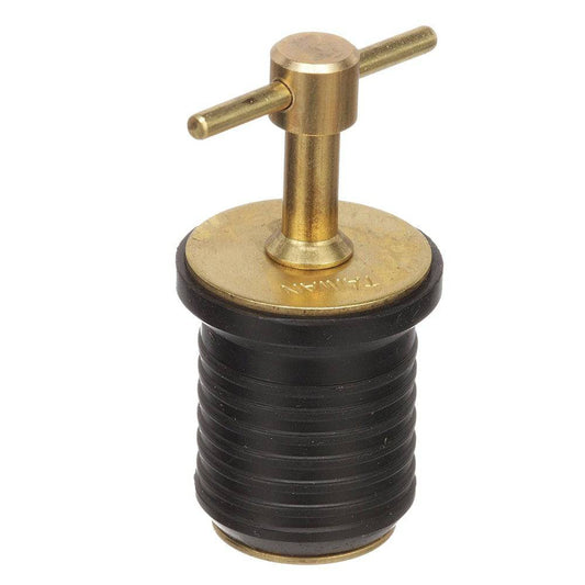 Attwood T-Handle Brass Drain Plug - 1" Diameter [7526A7] - Twin Screws Marine Service