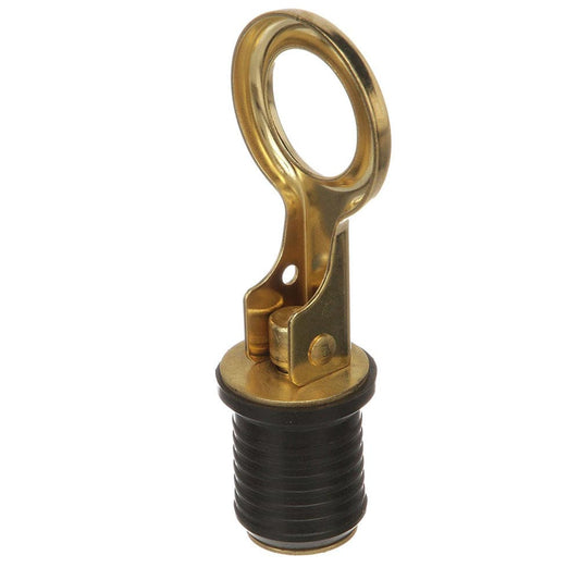 Attwood Snap-Handle Brass Drain Plug - 1" Diameter [7524A7] - Twin Screws Marine Service