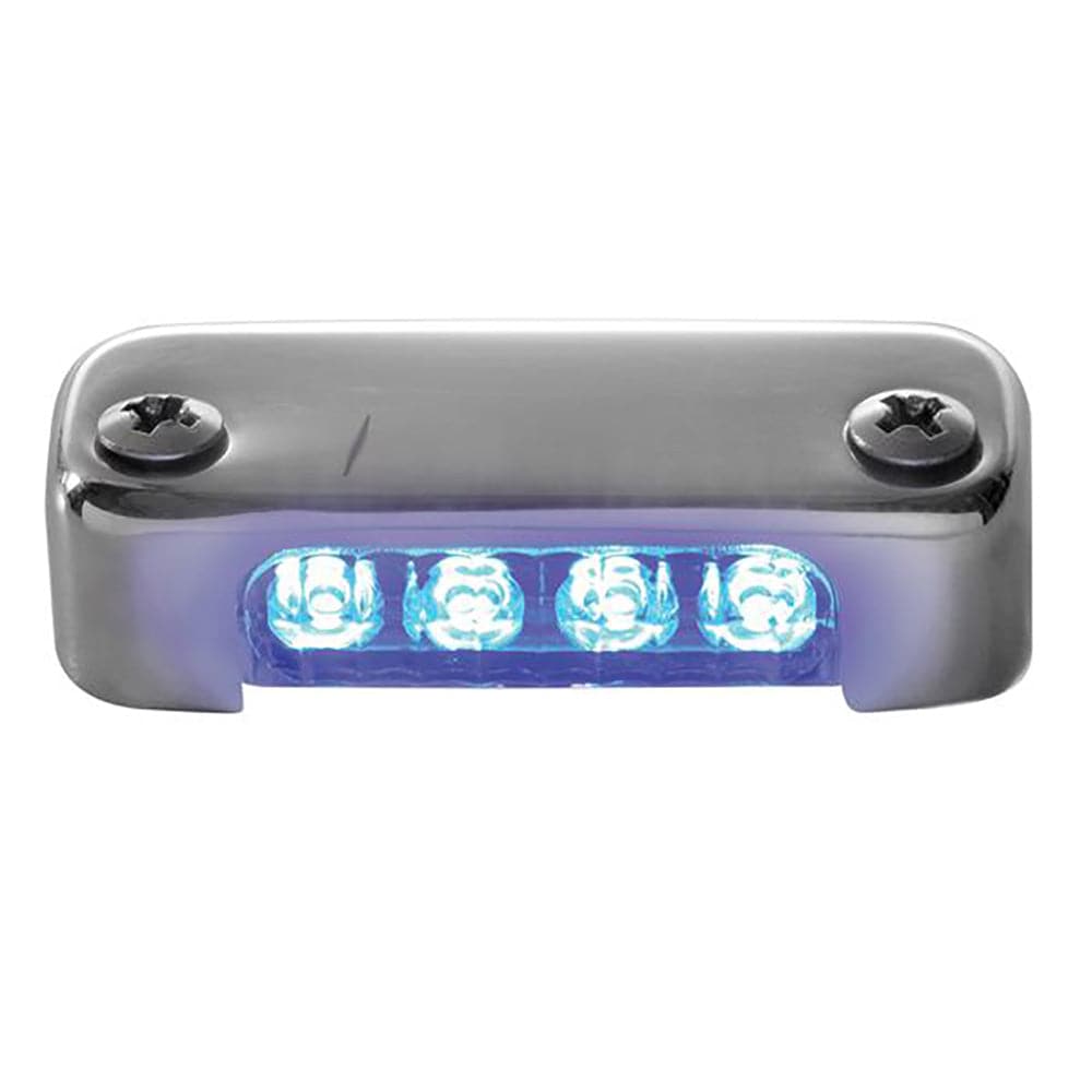 Attwood Blue LED Micro Light w/Stainless Steel Bezel  Vertical Mount [6350B7] - Twin Screws Marine Service