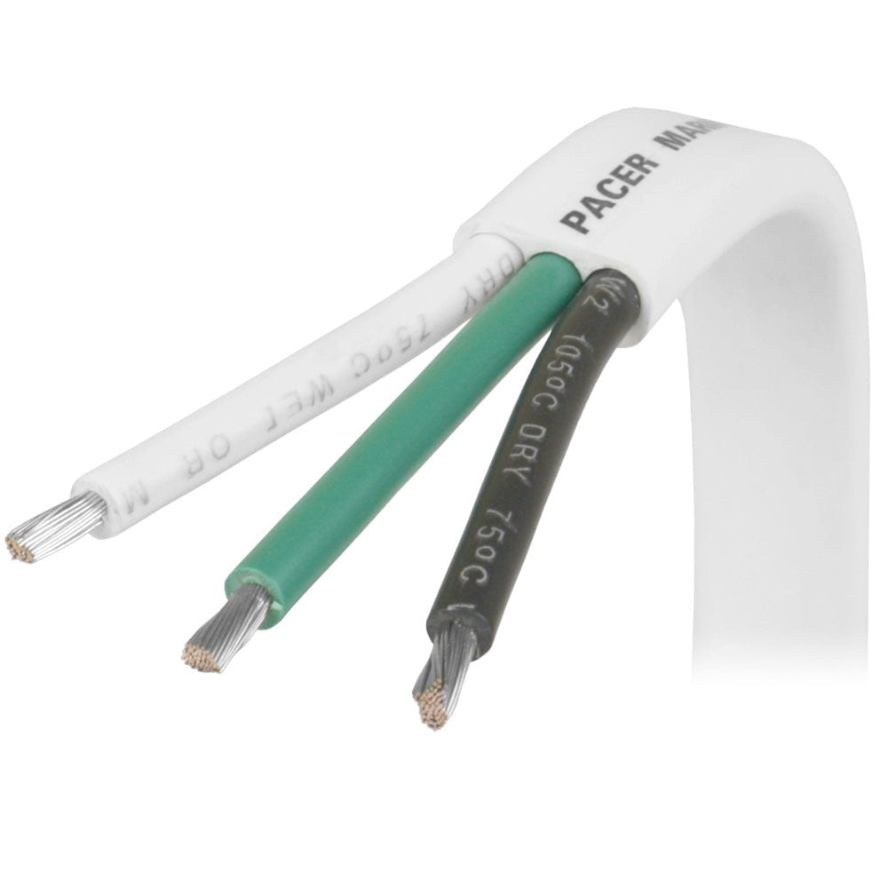 Pacer 16/3 AWG Triplex Cable - Black/Green/White - Sold By The Foot [W16/3-FT] - Twin Screws Marine Service