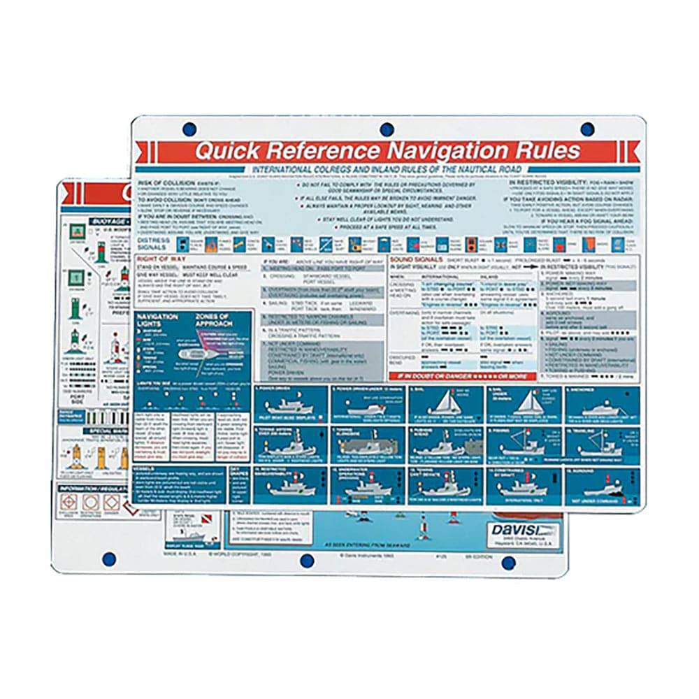 Davis Quick Reference Navigation Rules Card [125] - Twin Screws Marine Service