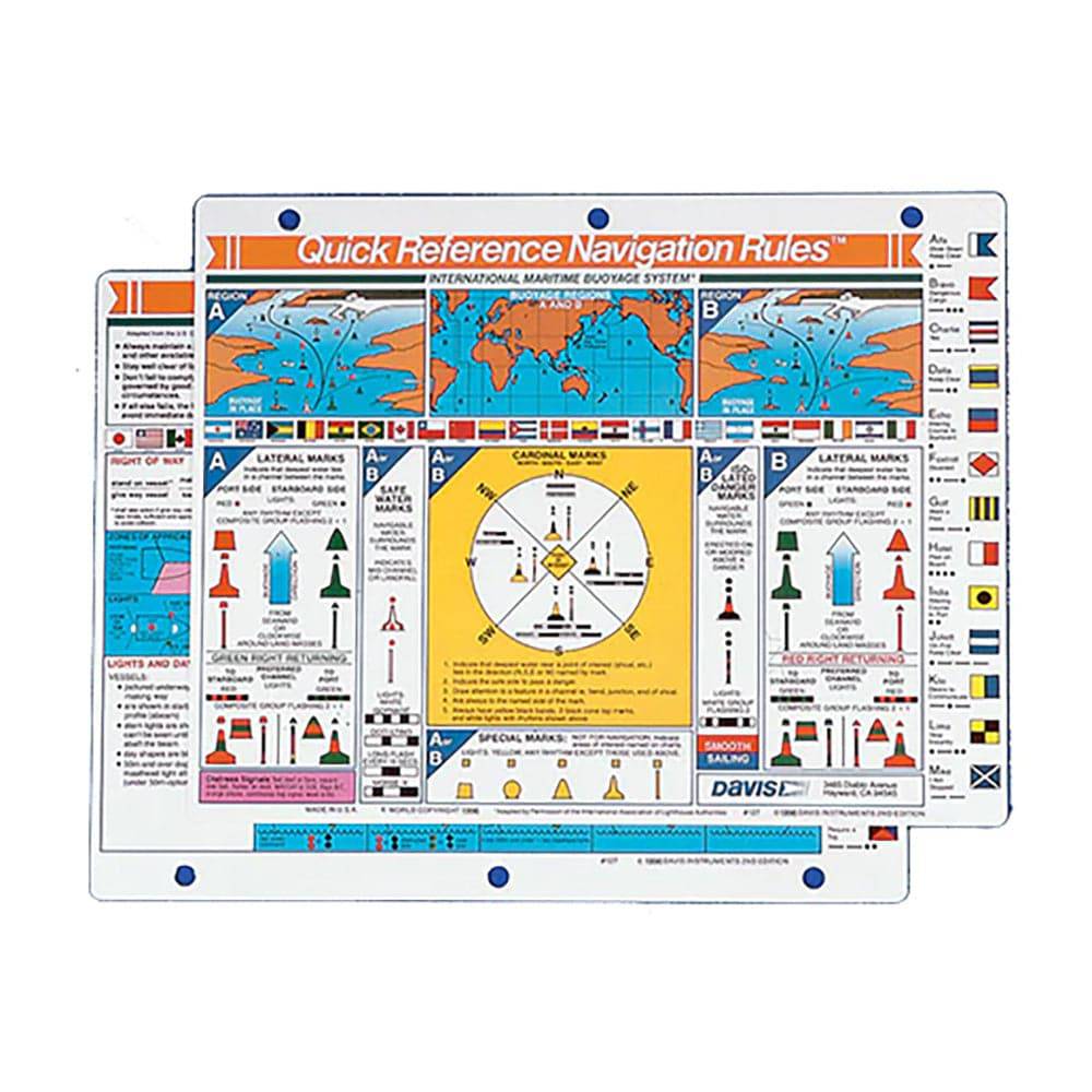 Davis Quick Reference International Navigation Rules Card [127] - Twin Screws Marine Service