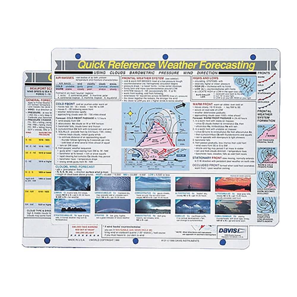 Davis Quick Reference Weather Forecasting Card [131] - Twin Screws Marine Service