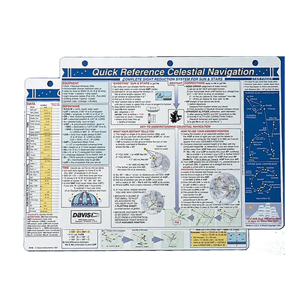 Davis Quick Reference Celestial Navigation Card [132] - Twin Screws Marine Service