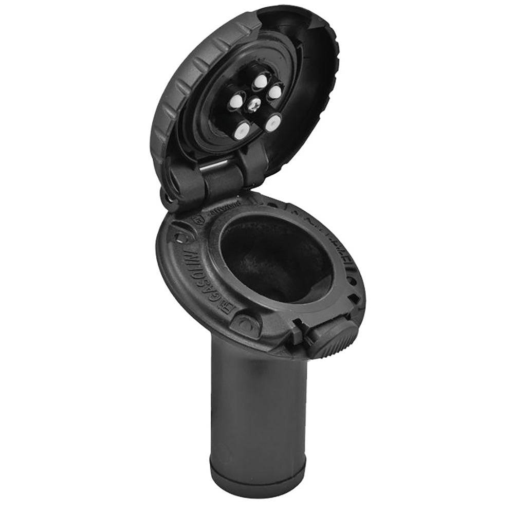 Attwood Deck Fill f/Carbon Canister System - Angled Body  Scalloped Black Plastic Cap [99DFCCAB1S] - Twin Screws Marine Service