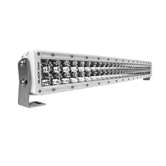 Black Oak 30" Marine Curved Double Row LED Light Bar - Spot Optics - White Housing - Pro Series 3.0 [30SCM-D5OS] - Twin Screws Marine Service