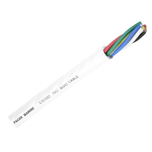 Pacer Round 6 Conductor Cable - 100 - 16/6 AWG - Black, Brown, Red, Green, Blue  White [WR16/6-100] - Twin Screws Marine Service