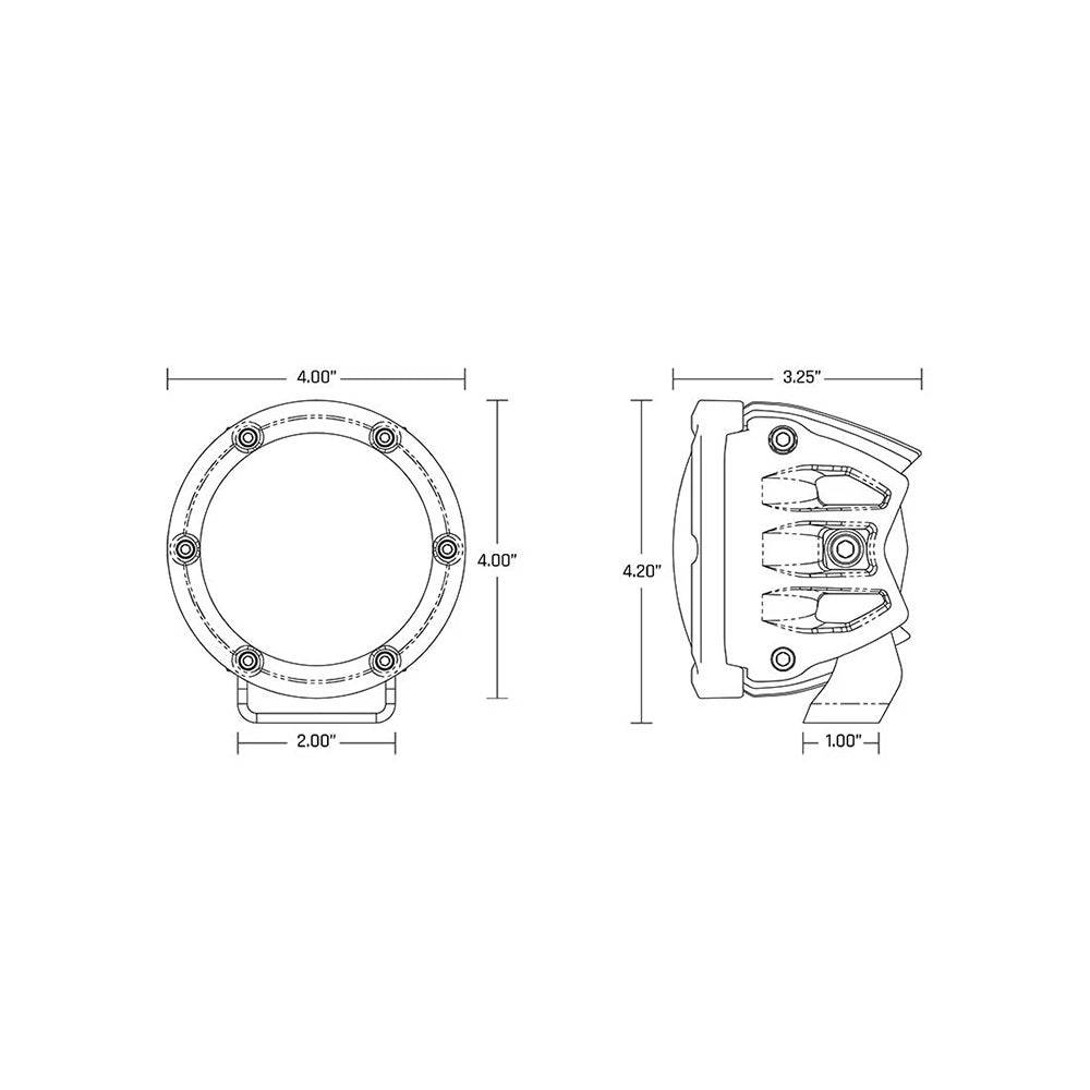 RIGID Industries 360 Series 4" Spot w/Amber Pro Lens - Pair [36123] - Twin Screws Marine Service