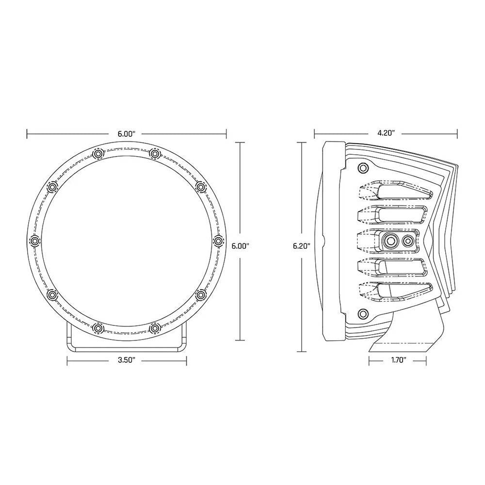 RIGID Industries 360 Series 6" Spot w/Amber Pro Lens - Pair [36210] - Twin Screws Marine Service