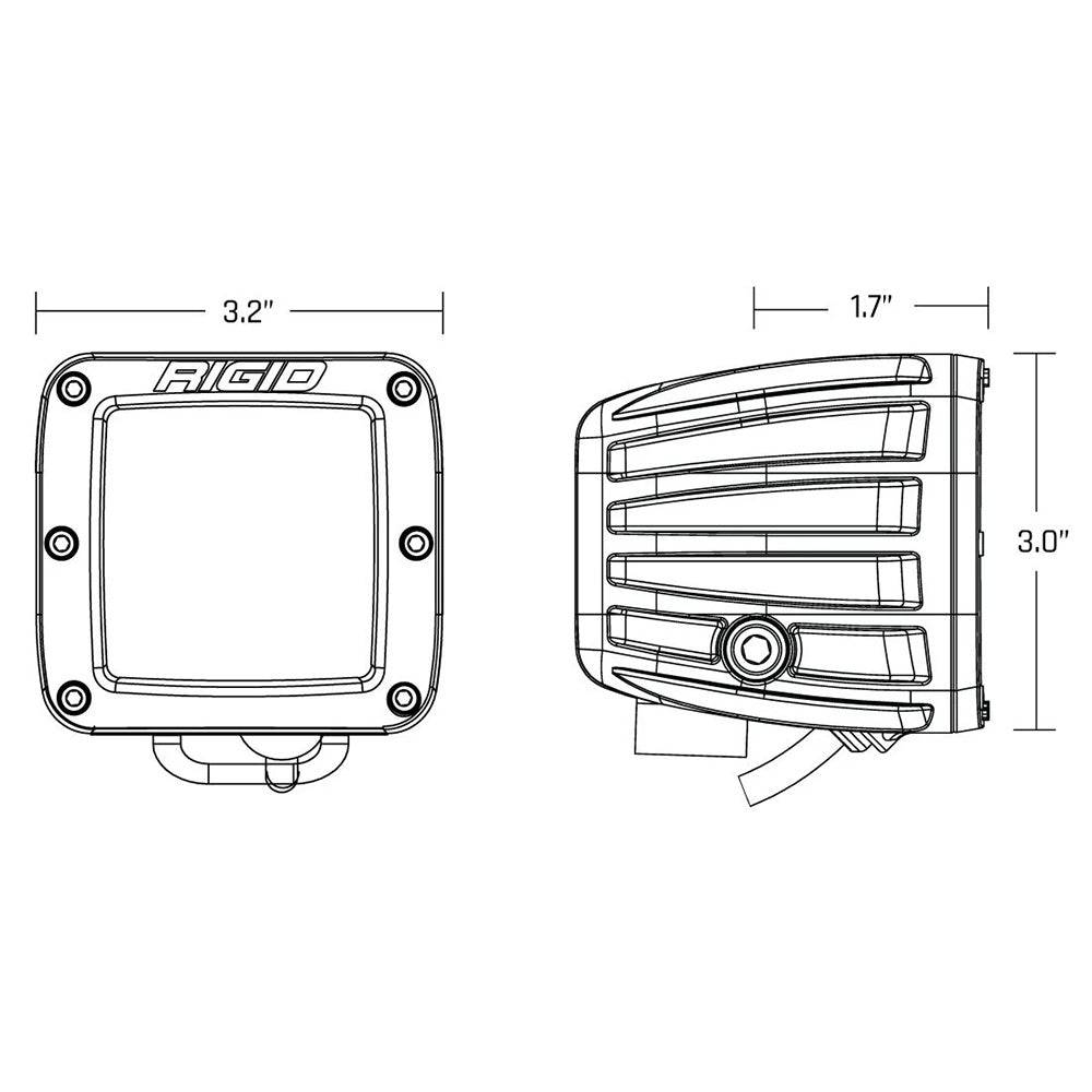 RIGID Industries D-Series Spot w/Amber Pro Lens - Pair [20252] - Twin Screws Marine Service