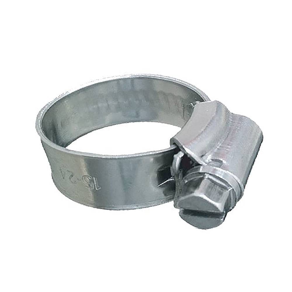 Trident Marine 316 SS Non-Perforated Worm Gear Hose Clamp - 3/8" Band - 11/32"-25/32" Clamping Range - 10-Pack - SAE Size 6 [705-0381] - Twin Screws Marine Service